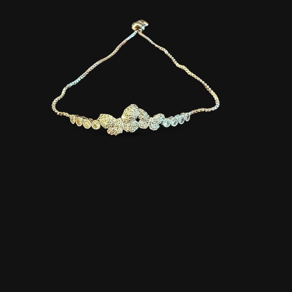 Silver-Tone Sparkling butterfly Adjustable Bolo Bracelet